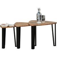 HOMCOM 3 PCs Nesting Table Coffee Table Set MDF Steel Living Room Furniture in Black