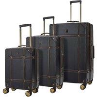 Vintage Hard Shell Luggage Suitcase Trunk Cabin Travel Bags Set Of 3