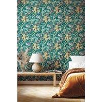 Hoopla Walls Lily Ogee Matt Wallpaper in Bottle Green