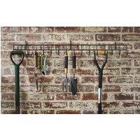 House of Home Garden Tool Wall Mounted Storage Rack Hook Holder Extra Long Shed Tidy Rail in Black