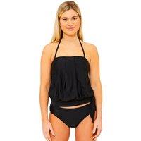 Scuba Women's Draped Front Tankini Set in Black | Size: 20