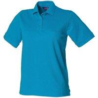 Henbury Women's 65 35 Polo Shirt in Turquoise | Size: Large