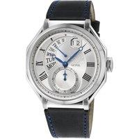 GV2 Men's Marchese Swiss Quartz Silver Dial Genuine Handmade Italian Dark Blue Leather Watch