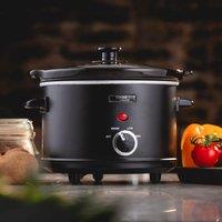 Cooks Professional 2.5L Slow Cooker with Glass Lid & Removable Bowl - 160W in Black