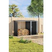 Outdoor Garden Storage Shed with Log Stacking Rack