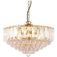 Netlighting Fargo 6 Light Ceiling Pendant Acrylic Brass E14 in Gold