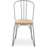 Orsina Lightweight Grey Finish Metal Frame Dining Chair, Comfy Outdoor Chair Metal, Effortless Cleaning Metal chair in Natural