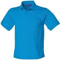 Henbury Men's Short Sleeved 65 35 Pique Polo Shirt in Blue | Size: Large