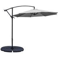 Outdoor 3M Large Cantilever Parasol with Cross and Fillable Base