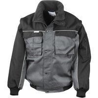 Result Men's Workguard Zip Sleeve Heavy Duty Water Repellent Windproof Jacket in Grey | Size: Large
