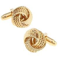 Charles William Men's Ribbed Knot Cufflinks Perfect for Wedding or Formal Business Fashion in Silver