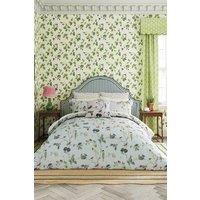 Sanderson 'Woodland Chorus' Cotton Sateen Duvet Cover Set in Light Blue | Size: Super King