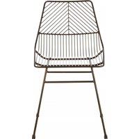 Orsina Comfortable Small Metal Wire Chair, Metal Chair for Kitchen, Outdoor Tapered Metal Chair for Patio in Brown