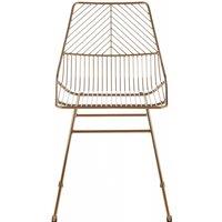 Orsina Comfortable Small Metal Wire Chair, Metal Chair for Kitchen, Outdoor Tapered Metal Chair for Patio in Gold