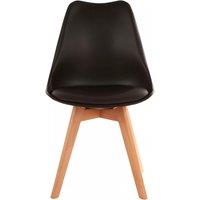 Orsina Stockholm Black Chair With Cushion & Beech Wood Legs