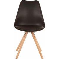 Orsina Lightweight Retro Chair, Backrest Retro Chair, Space-Saving Kitchen Chair, Easy to Clean Lounge Chair in Black