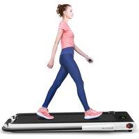 Costway 2 in 1 Folding Treadmill Under Desk Electric Pad Treadmill Portable Walking Jogging Running Machine in White