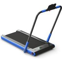 Costway Folding Treadmill 2 In 1 Electric Running Machine Walking Treadmill w/ LED Display Remote Control in Blue