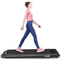 Costway Folding Treadmill 2 In 1 Electric Running Machine Walking Treadmill w/ LED Display Remote Control in Black