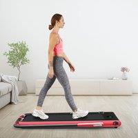 Costway Folding Treadmill 2 In 1 Electric Running Machine Walking Treadmill w/ LED Display Remote Control in Red