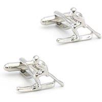 Charles William Men's Mountain Ski Cufflinks for Winter Snow Gift in Silver