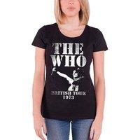 Who Women's British Tour 1973 Skinny Fit T-Shirt in Black | Size: Large