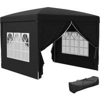 OUTSUNNY 3mx3m Pop Up Gazebo Party Tent Canopy Marquee with Storage Bag in Black