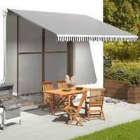 Berkfield Home Replacement Fabric for Awning Anthracite & White 4x3 m in Black