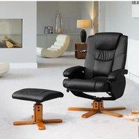 Artemis Home Severn Swivel Recliner with Massage & Heat Burgundy in Black | Size: 1 Seater