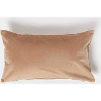 Homescapes Luxury Soft Velvet Cushion in Beige | Size: 30 cm x 50 cm