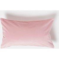 Homescapes Luxury Soft Velvet Cushion in Pink | Size: 30 cm x 50 cm