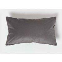 Homescapes Luxury Soft Velvet Cushion in Grey | Size: 30 cm x 50 cm