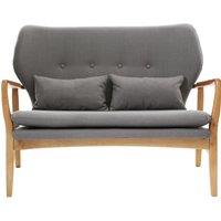 Orsina Grey Sofa With Birchwood Frame, Comfy Fabric Seat, Easy to Clean Buttoned Sofa, Long-lasting Small Sofa