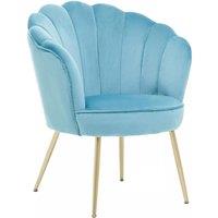 Orsina Ovala Velvet Scalloped Chair in Blue