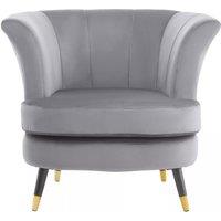 Orsina Loretta Velvet Scalloped Chair in Grey