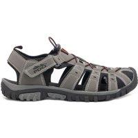 PDQ Men's Toggle & Touch Fastening Synthetic Nubuck Trail Sandals in Grey | Size: 8