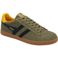 Gola Men's 'Equipe Suede II' Suede Lace-Up Trainers in Khaki | Size: 8