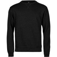TEE JAYS Men's Ribber Interlock Crew Neck Sweatshirt in Black | Size: 2XL