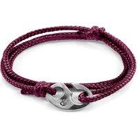 ANCHOR & CREW Men's Windsor Silver & Rope Bracelet in Purple