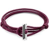 ANCHOR & CREW Men's Oxford Silver & Rope Bracelet in Purple