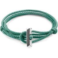 ANCHOR & CREW Men's Oxford Silver & Rope Bracelet in Light Green