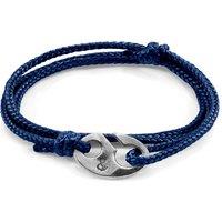 ANCHOR & CREW Men's Windsor Silver & Rope Bracelet in Navy