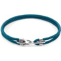 ANCHOR & CREW Men's Canterbury Silver & Rope Bracelet in Blue | Size: 21 cm