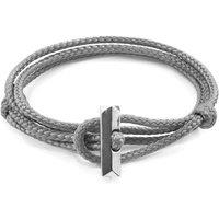 ANCHOR & CREW Men's Oxford Silver & Rope Bracelet in Grey