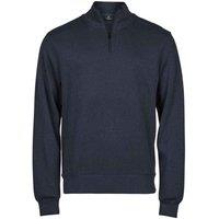 TEE JAYS Men's Ribber Interlock Half Zip Sweatshirt in Navy | Size: XL