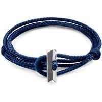 ANCHOR & CREW Men's Oxford Silver & Rope Bracelet in Navy