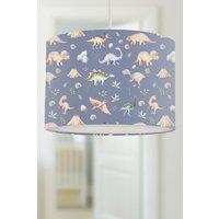 Watercolour Dinosaurs Lampshade Petrol Blue