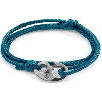 ANCHOR & CREW Men's Windsor Silver & Rope Bracelet in Blue