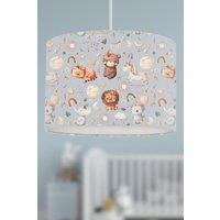 Boho Baby Animals Lampshade Dusky Blue