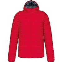 Kariban Men's Lightweight Hooded Down Jacket in Red | Size: 2XL